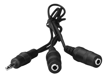 Audio splitter cable for classrooms, allowing multiple headphone connections for bulk school headphones.